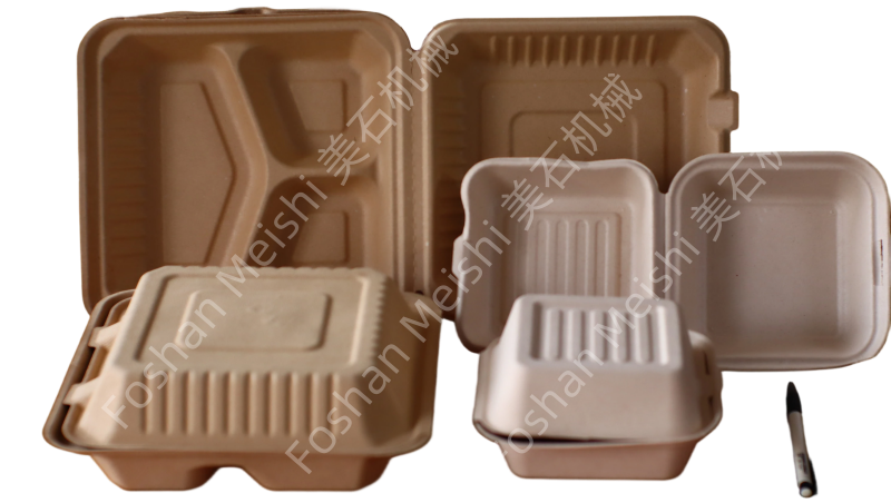 Square Bagasse Clamshell，Box with Seperate Lid Series ，bagasse knives, forks, and spoons